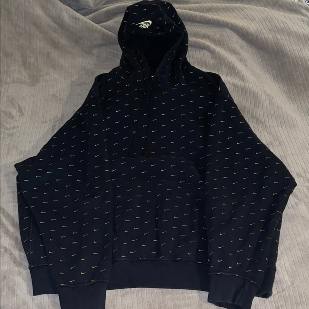 Nike All Over Swoosh Logo Hoodie Hooded Sweatshirt